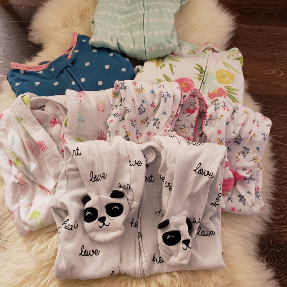 Baby Girl's 9 month cotton pajama lot